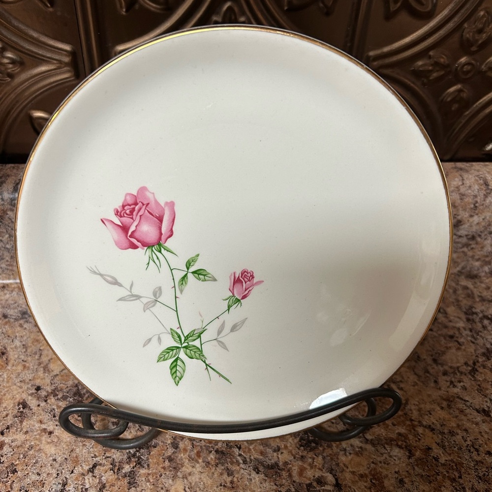 Elegant Pink Rose Dinner Plate